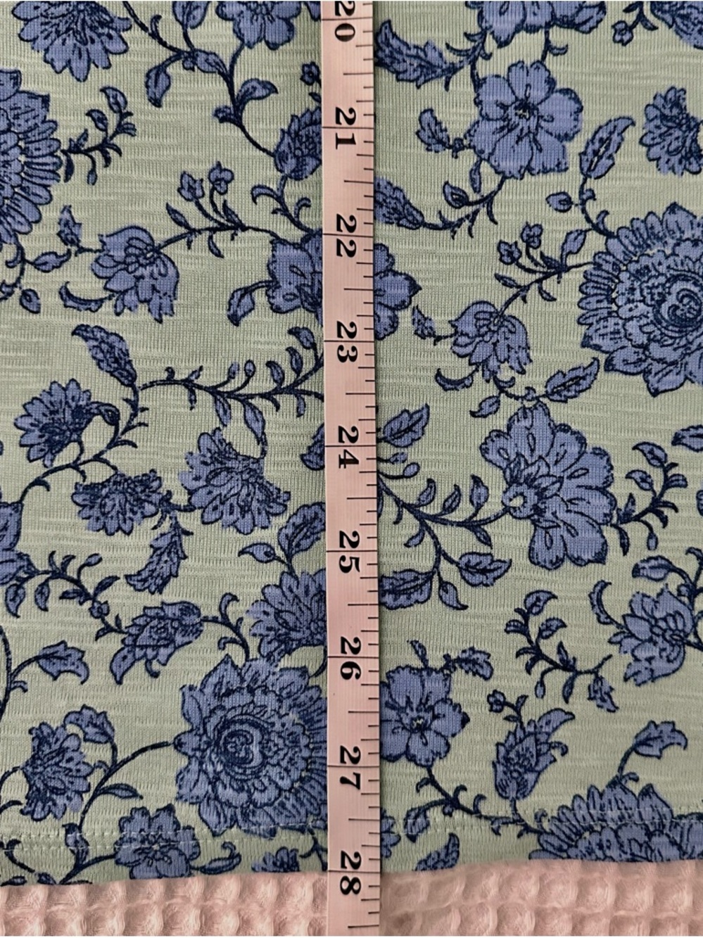 J. Jill Pima Slub Cotton Elbow Sleeve Green Blue Floral V-Neck Tunic LT NWT - Picture 7 of 10